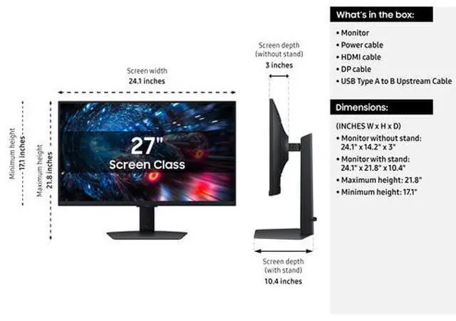 Alt view image 19 of 19 - SAMSUNG 27" Max 4K 180Hz / FHD 360Hz IPS FHD Gaming Monitor FreeSync Premium (AMD Adaptive Sync) sRGB 99% Odyssey G7 G70F LS27FG706ENXZA