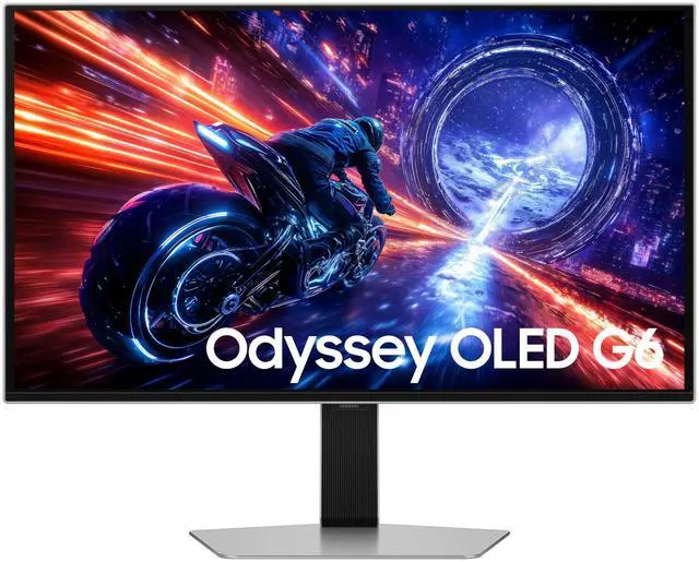 Main image of Samsung Odyssey G6 27" WQHD 500Hz 0.03ms GTG OLED FreeSync Gaming Monitor (LS27FG600SNXZA) - Silver