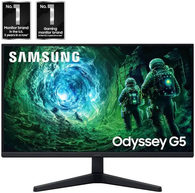 Alt view image 2 of 15 - SAMSUNG 27” Odyssey G5 G53F QHD Resolution Gaming Monitor, HDR10, 200Hz Refresh Rate, IPS Panel, AMD FreeSync™ Premium, Black Equalizer, Auto Source Switch, LS27FG532ENXZA