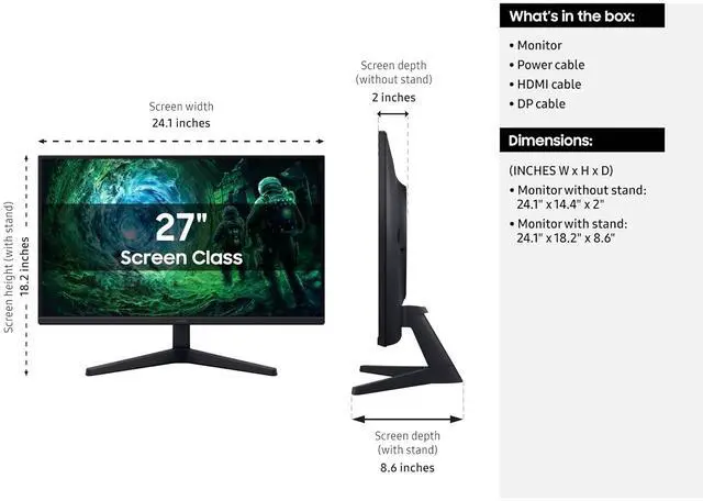 Alt view image 5 of 15 - SAMSUNG 27” Odyssey G5 G53F QHD Resolution Gaming Monitor, HDR10, 200Hz Refresh Rate, IPS Panel, AMD FreeSync™ Premium, Black Equalizer, Auto Source Switch, LS27FG532ENXZA