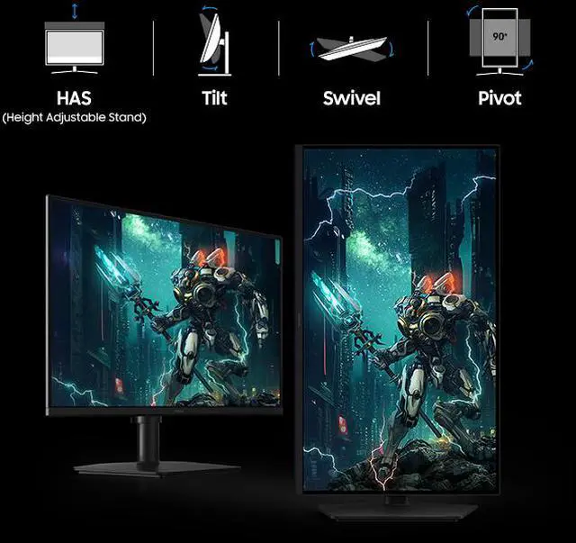 Alt view image 11 of 18 - SAMSUNG 32"Odyssey G5 G50F QHD Fast IPS 180Hz G-Sync Compatible Gaming Monitor,1ms, HDR10, Ergonomic Stand, tilts, LS32FG502ENXZA