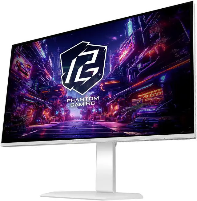 Alt view image 2 of 9 - ASRock Phantom Gaming 27 inch QHD 2K 1440P 240Hz AMD FreeSync Premium 0.03ms HDR10 OLED White Gaming Computer Monitor with Height Adjustable, Swivel, Pivot & Tilt Stand PGO27QSA-W