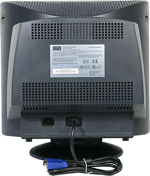 Alt view image 4 of 5 - CTX VL700B Black 17" CRT Monitor 0.27mm Dot Pitch D-Sub
