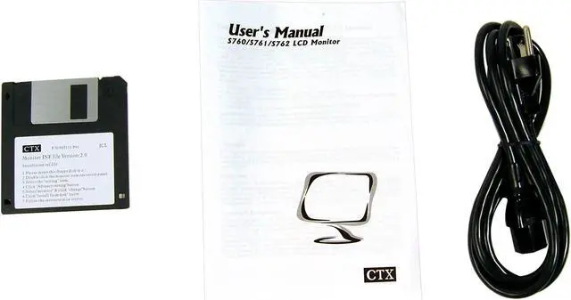 Alt view image 8 of 8 - CTX 17" Active Matrix, TFT LCD SXGA LCD Monitor 16 ms S761