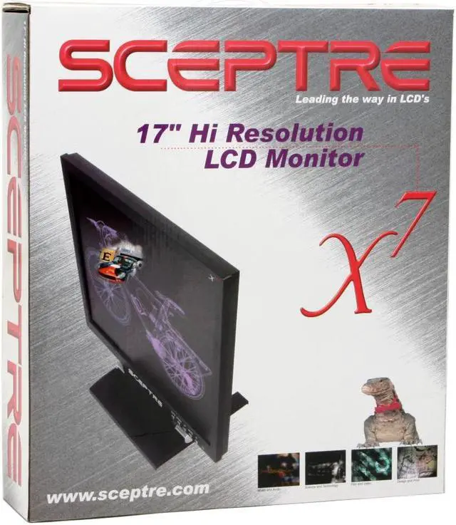 Alt view image 8 of 8 - SCEPTRE X7G-NagaVI Black 17" 8ms LCD Monitor 300 cd/m2 500:1, US Warranty