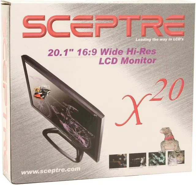 Alt view image 10 of 10 - SCEPTRE X20WG-Naga Black 20.1" 5ms (GTG) Widescreen LCD Monitor 300 cd/m2 1,000:1, US Warranty