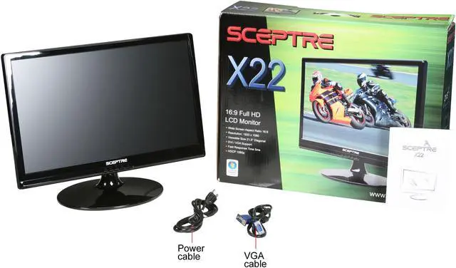Alt view image 8 of 8 - SCEPTRE X226W-1920 Black 21.5" 5ms Widescreen LCD Monitor 300 cd/m2 DCR(10000:1) 1000:1, US Warranty