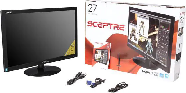 Alt view image 6 of 6 - SCEPTRE E275W-1920 Version 1 Black 27" 5ms HDMI LED Backlight LCD Monitor 250 cd/m2 DCR 5,000,000:1 (1000:1) Built-in Speakers, US Warranty