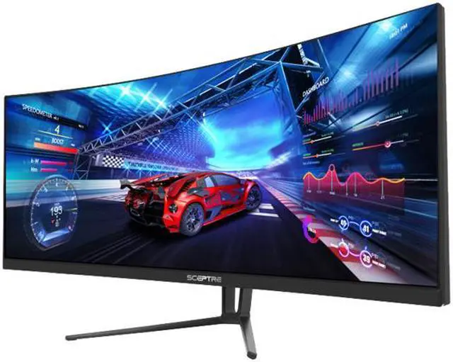 Alt view image 2 of 5 - SCEPTRE C355W-3440UN 35" Ultrawide Quad HD 3440 x 1440 2K Resolution 100Hz 3 x HDMI, DisplayPort Radeon FreeSync G-Sync Compatible Anti-Glare LED Backlit Curved Gaming Monitor