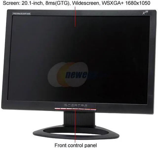 Alt view image 3 of 10 - SCEPTRE X20G-Naga III Black 20.1" 8ms(GTG) Widescreen HD Ready LCD Monitor 300 cd/m2 800:1, US Warranty