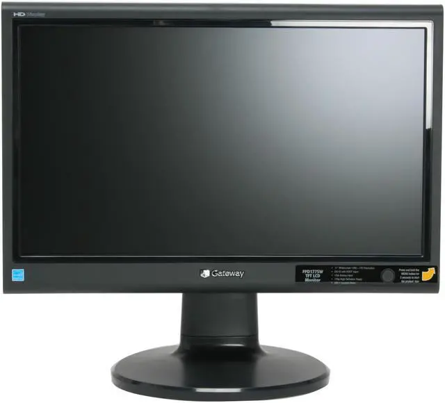 Alt view image 3 of 12 - Gateway 17" Active Matrix, TFT LCD WXGA LCD Monitor 8 ms D-Sub, DVI FPD1775W