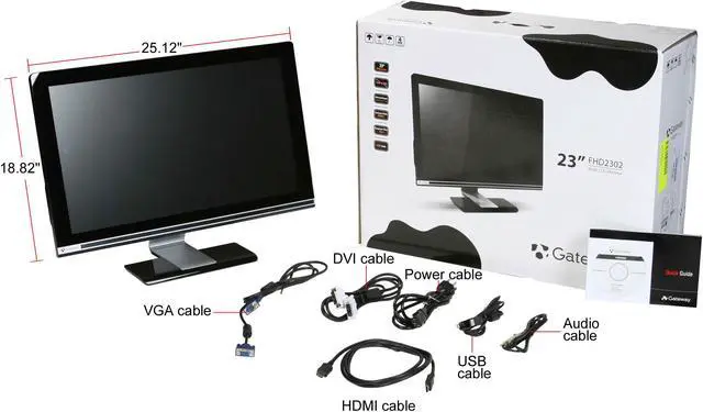 Alt view image 8 of 8 - Gateway 23" LCD Monitor 2ms(GTG) D-Sub, DVI, HDMI FHD2302bmidgz