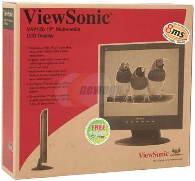 Alt view image 11 of 11 - ViewSonic 19" Active Matrix, TFT LCD SXGA LCD Monitor 8 ms D-Sub, DVI-D Value Series VA912B-3