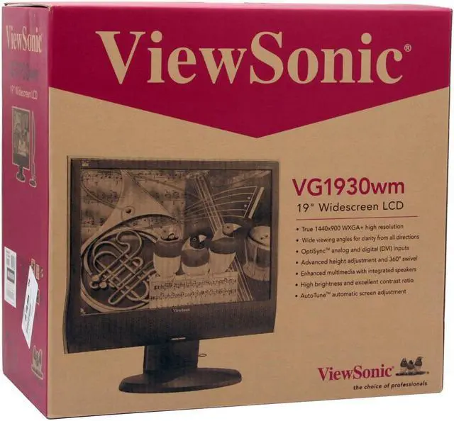 Alt view image 14 of 14 - ViewSonic 19" Active Matrix, TFT LCD WXGA+ LCD Monitor 5 ms D-Sub, DVI-D Graphic Series VG1930wm