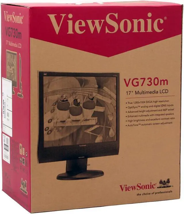 Alt view image 11 of 11 - ViewSonic 17" Active Matrix, TFT LCD SXGA LCD Monitor 8 ms D-Sub, DVI-D Graphic Series VG730M