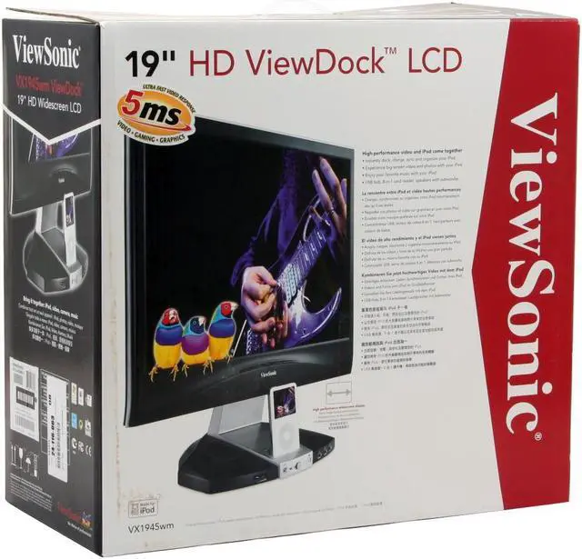 Alt view image 15 of 15 - ViewSonic X Series VX1945wm Black-Silver 19" 5ms DVI Widescreen LCD Monitor 300 cd/m2 700:1 Built in Speakers