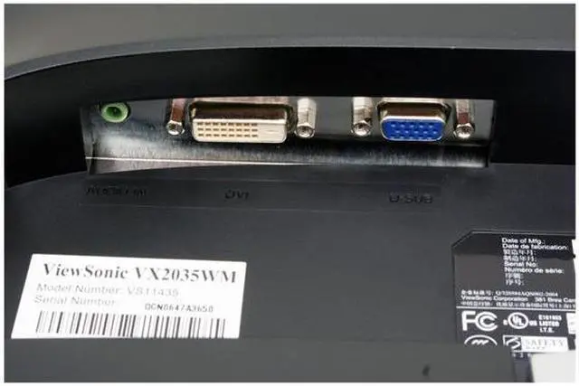 Alt view image 7 of 11 - ViewSonic 20" Active Matrix, TFT LCD WSXGA+ LCD Monitor 5 ms D-Sub, DVI-D X Series VX2035WM