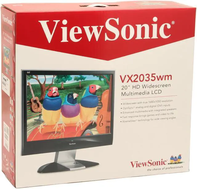 Alt view image 11 of 11 - ViewSonic 20" Active Matrix, TFT LCD WSXGA+ LCD Monitor 5 ms D-Sub, DVI-D X Series VX2035WM