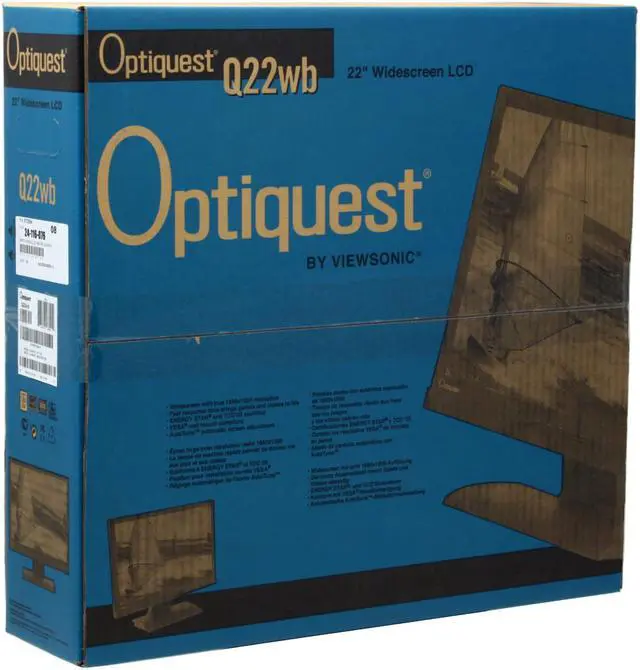 Alt view image 11 of 11 - ViewSonic 22" Active Matrix, TFT LCD WSXGA LCD Monitor 5 ms D-Sub, DVI-D Optiquest Series Q22wb