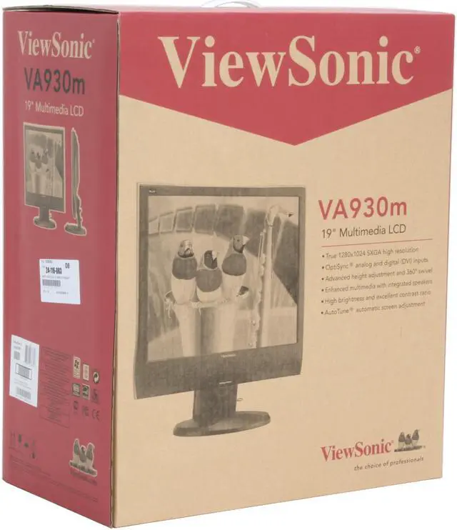 Alt view image 11 of 11 - ViewSonic 19" Active Matrix, TFT LCD SXGA LCD Monitor 8 ms D-Sub, DVI-D Value Series VA930M