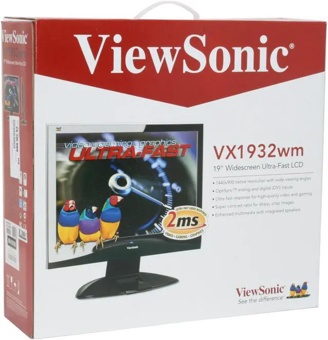 Alt view image 10 of 10 - ViewSonic X Series VX1932wm Glossy Piano-Black 19" 2ms  DVI Widescreen LCD Monitor 300 cd/m2 (typ), 2000:1 (DCR) Built in Speakers