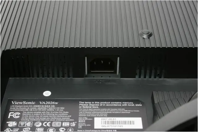 Alt view image 8 of 11 - ViewSonic VA2026W Black-Silver 20" 5ms DVI Widescreen Super high resolution LCD Monitor 300 cd/m2 2000:1 DCR