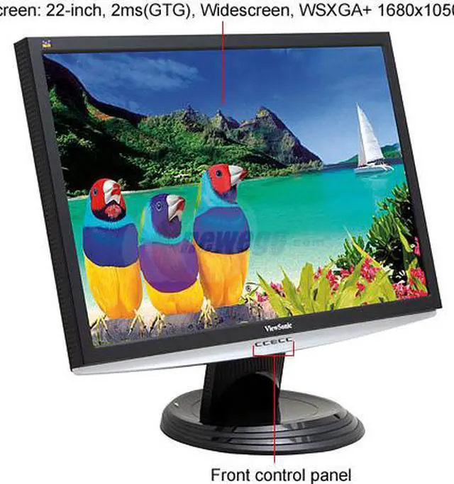 Alt view image 3 of 12 - ViewSonic X Series VX2240W Black-Silver 22" 2msDVI Widescreen LCD Monitor 300 cd/m2 1000:1, 4000:1 (DC)