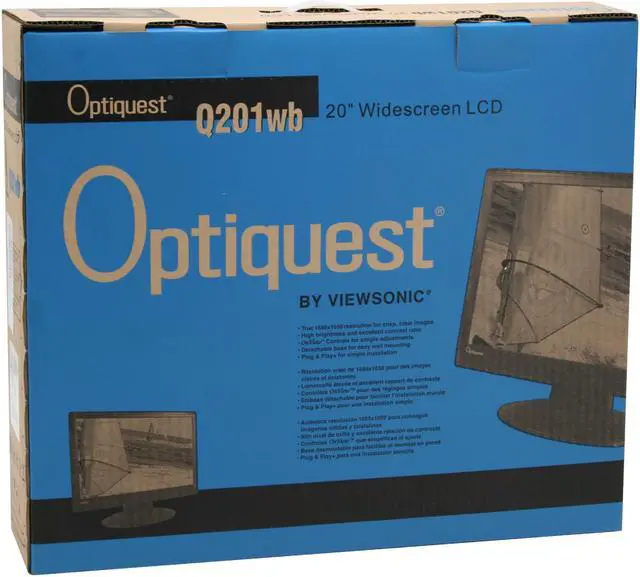 Alt view image 13 of 13 - ViewSonic 20" Active Matrix, TFT LCD WSXGA+ LCD Monitor 5 ms D-Sub Optiquest Series Q201wb