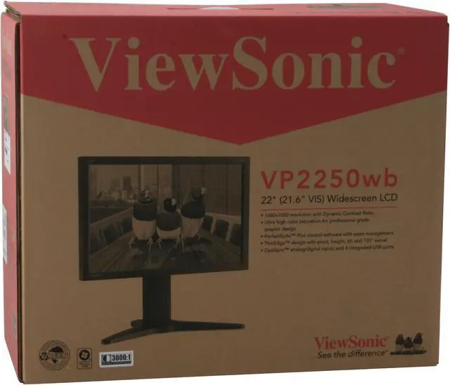Alt view image 14 of 14 - ViewSonic 21.6" Active Matrix, TFT LCD WSXGA+ LCD Monitor 5ms, 2ms(GTG) D-Sub, DVI-D Pro Series VP2250wb