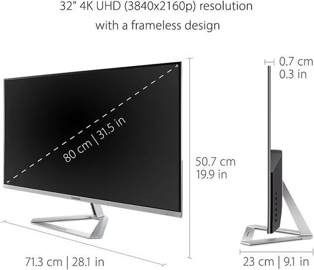 Alt view image 7 of 17 - ViewSonic 31.5" (Viewable) 60 Hz VA UHD Monitor 8 ms Flat Panel VX3276-4K-MHD