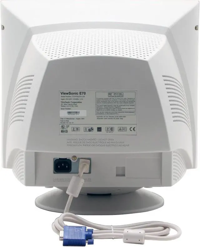 Alt view image 8 of 10 - ViewSonic E70 Beige 17" CRT Monitor 0.23mm horizontal, 0.27mm diagonal Dot Pitch D-Sub