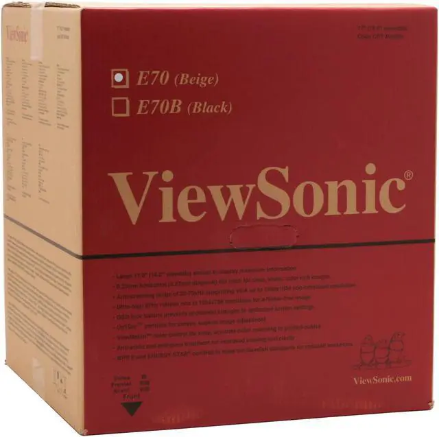 Alt view image 10 of 10 - ViewSonic E70 Beige 17" CRT Monitor 0.23mm horizontal, 0.27mm diagonal Dot Pitch D-Sub