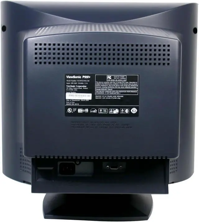 Alt view image 5 of 6 - ViewSonic P95F+B Black 19" CRT Monitor .25mm aperture grille at center, .27mm aperture grille at corners Dot Pitch D-Sub
