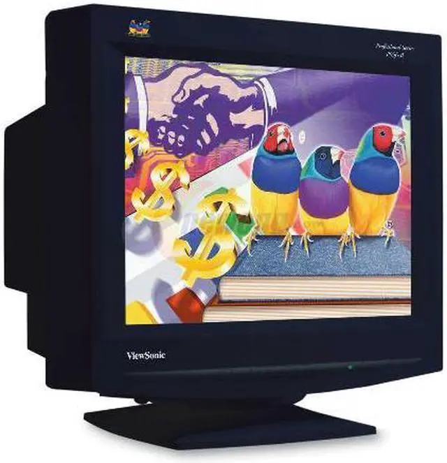 Main image of ViewSonic P95F+B Black 19" CRT Monitor .25mm aperture grille at center, .27mm aperture grille at corners Dot Pitch D-Sub