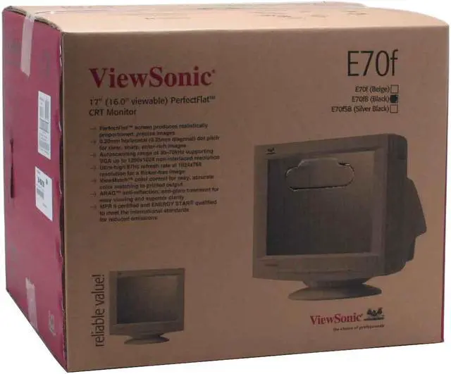 Alt view image 8 of 8 - ViewSonic E70FB Black 17" CRT Monitor 0.25mm diagonal Dot Pitch D-Sub