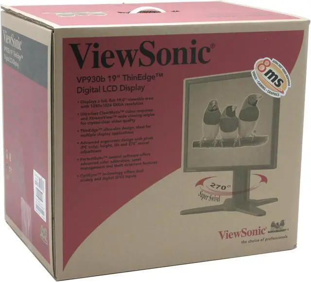 Alt view image 10 of 10 - ViewSonic Pro Series VP930b Black 19" 8ms gray-to-gray (avg); 20ms black-white-black (typ) DVI  LCD Monitor 300 cd/m2 1300:1