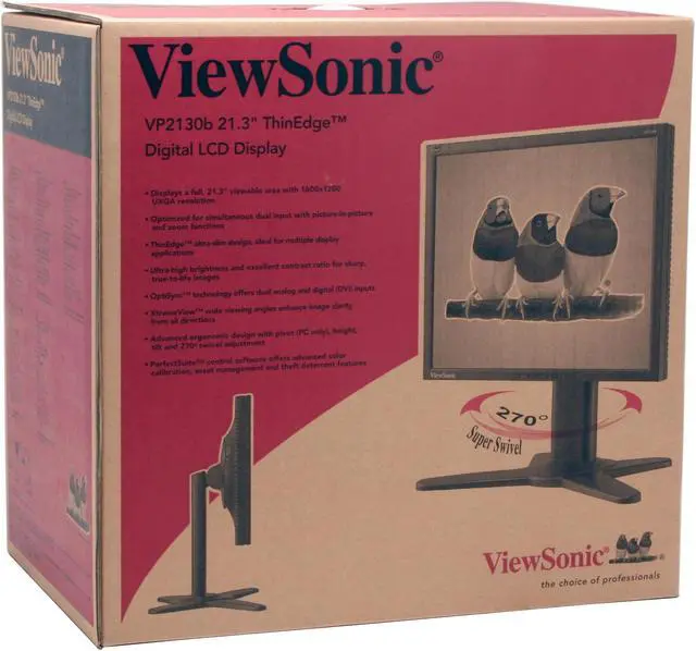 Alt view image 10 of 10 - ViewSonic 21.3" Active Matrix, TFT LCD UXGA LCD Monitor 8ms(GTG) D-Sub, DVI, USB Pro Series VP2130b
