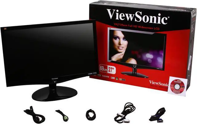 Alt view image 8 of 8 - ViewSonic X Series VX2739WM 27" 1ms HDMI Full HD 1080p Widescreen  LCD Monitor w/ 4 port USB-hub300 cd/m2 DC 100,000:1(1200:1) Built-in Speakers