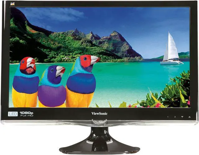 Alt view image 2 of 8 - ViewSonic VX2250wm-LED Black 21.5" 5ms Full HD LED Backlight LCD monitor  Slim Design 250 cd/m2 DC 10,000,000:1 (1,000:1) w/Speakers