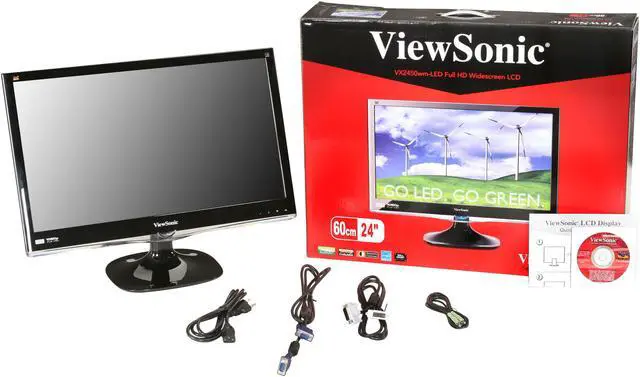 Alt view image 8 of 8 - ViewSonic VX2450wm-LED Black 24" (23.6" Vis) LED Backlight LCD monitor