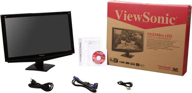 Alt view image 7 of 7 - ViewSonic VA2248m-LED Black 22" Full HD LED BackLight LCD Monitor w/Speakers 250 cd/m2 DC 10,000,000:1 (1,000:1)
