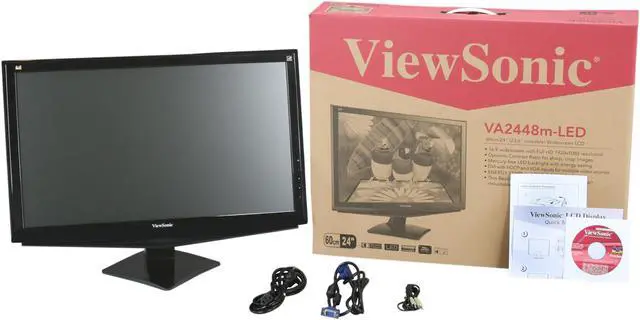 Alt view image 7 of 7 - ViewSonic VA2448m-LED Black 24" Full HD LED Backlight LCD Monitor w/Speakers 300 cd/m2 DC 10,000,000:1 (1,000:1)