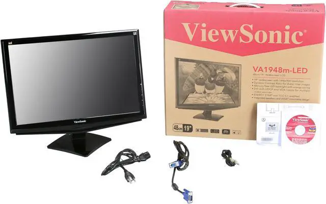 Alt view image 7 of 7 - ViewSonic VA1948m-LED Black 19" 5ms LED BackLight LCD Monitor w/Speakers 250 cd/m2 DC 10,000,000:1 (1,000:1)