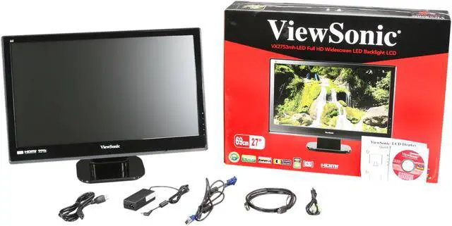 Alt view image 7 of 7 - ViewSonic VX2753mh-LED Black 27" 1ms Full HD HDMI LED BackLight LCD Monitor w/Speakers 300 cd/m2 DC 30,000,000:1, (1,200:1)