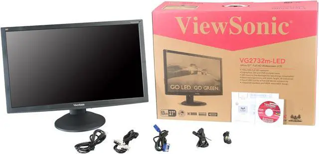 Alt view image 9 of 9 - ViewSonic Graphic Series VG2732m-LED Black 27" 3ms  Pivot, Swivel & Height Adjustable Widescreen LCD Monitor 300 cd/m2 DC 20,000,000:1 (1,200:1) Built-in Speakers