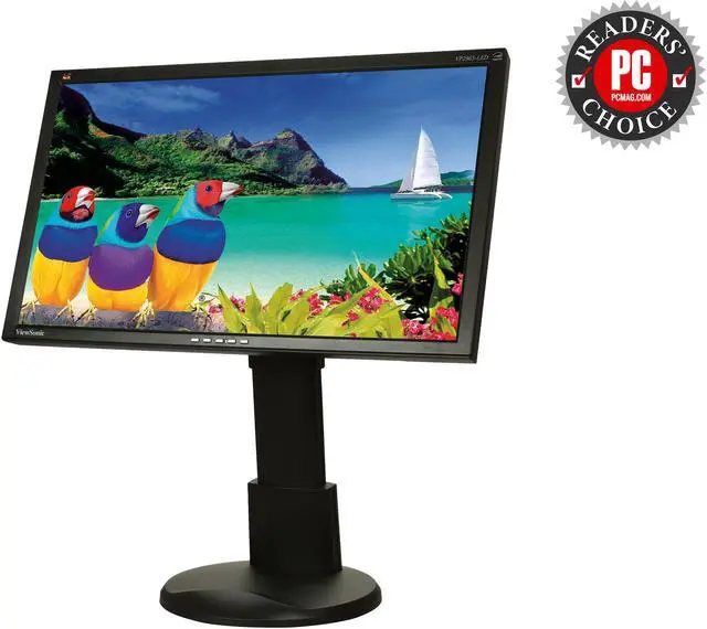 Main image of ViewSonic VP2365-LED Black 23" 6ms Full HD 1080P IPS Widescreen LED Backlit Monitor, 1000:1, 250cd/m2, USB&VGA&DVI-D, Height, Swivel, Tilt, Pivot adjustable, VESA mountable