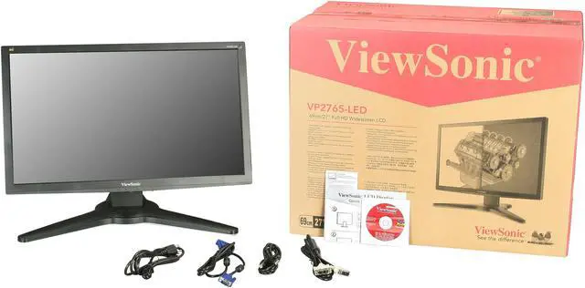 Alt view image 10 of 10 - ViewSonic VP2765-LED Black 27" 5ms Pivot, Swivel & Height Adjustable Widescreen LCD Monitor 300 cd/m2 DC 20,000,000:1 (3,000:1)