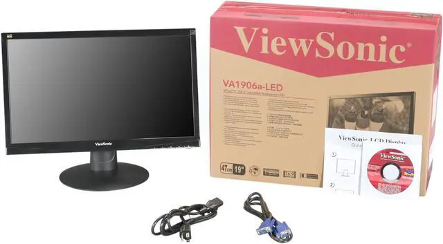 Alt view image 8 of 8 - ViewSonic VA1906a-LED Black 19" 5ms  LED Backlight Widescreen LCD Monitor 250 cd/m2 DC 10,000,000:1 (1000:1)