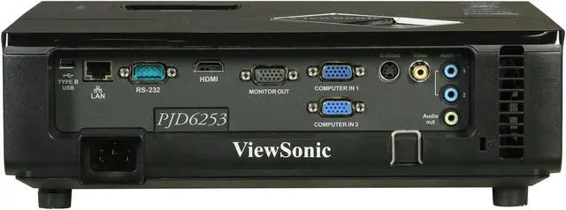 Alt view image 5 of 8 - ViewSonic PJD6253 XGA 1024 x 768 3500 ANSI Lumens DLP 3D-ready Projector 4000:1 RJ-45