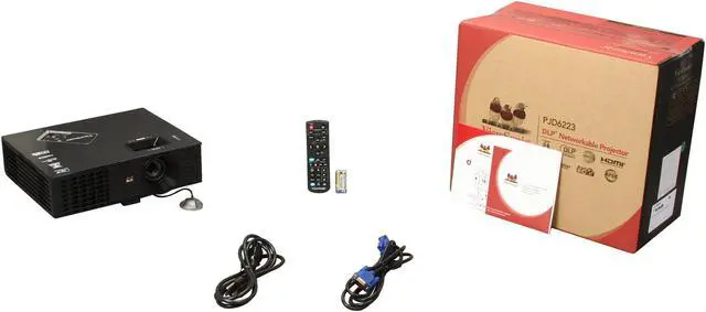 Alt view image 8 of 8 - ViewSonic PJD6223 1024 x 768 2700 ANSI Lumens DLP Networkable XGA Projector 4000:1 RJ45